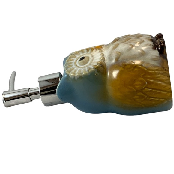 Owl Ceramic Kitchen 4 Piece Set Hand-Painted Functional Kitchen Art Blue Tan - Picture 7 of 9